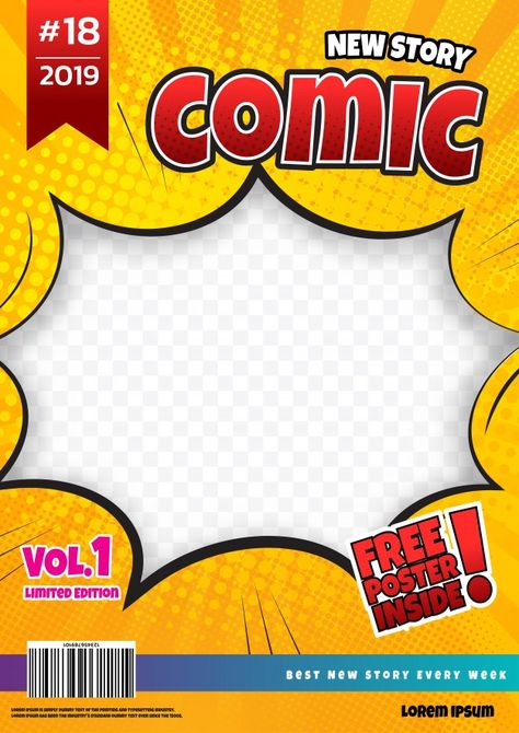 Design Magazine Cover, Book Page Design, Comic Book Page, Comic Template, Magazine Cover Page, Magazine Cover Ideas, Magazine Cover Template, Comic Frame, Cover Page Template