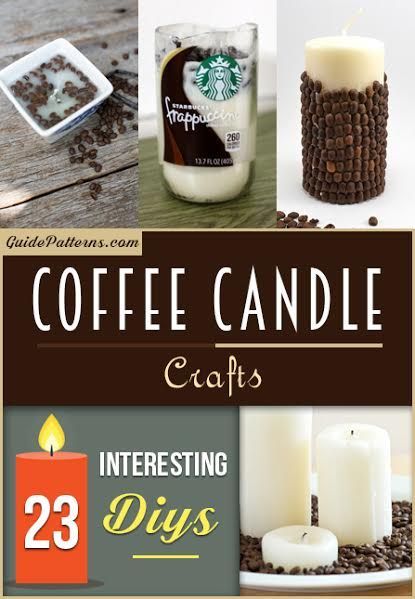 Coffee Candle Crafts: 23 Interesting DIYs – Guide Patterns Candle Making Coffee Scented, Diy Coffee Candle How To Make, Coffee Bean Candle Holder, Diy Coffee Scented Candle, Coffee Grounds Candle, Pallet Candle, Diy Coffee Candle, Coffee Mason Jar, Coffee Cup Candles