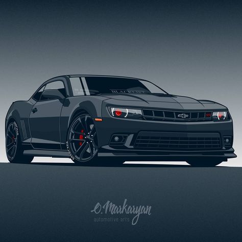 Black Chevrolet Camaro, Camaro Art, Oleg Markaryan, Black Camaro, Peaky Blinders Tommy Shelby, 1967 Mustang, Cool Car Drawings, Car Artwork, Cool Car Pictures