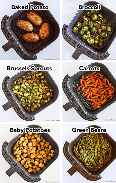 Potatoes In The Air Fryer, Crispy Broccoli, Air Fryer Broccoli, Carrots Green Beans, Air Fryer Vegetables, New Air Fryer Recipes, Air Fryer Baked Potato, Homemade Sauce Recipes, Air Fried Food