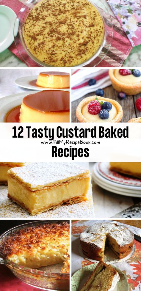 12 Tasty Custard Baked Recipes - Fill My Recipe Book Desserts With Custard Filling, Fancy Custard Desserts, Chocolate Egg Custard, Custard Powder Desserts, Custard Tart Recipe Easy, Custard Powder Cake Recipe, Recipes Using Custard Powder, Bird Custard Recipes, Custard Powder Recipes Desserts