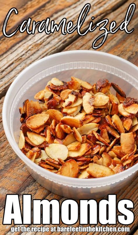 Sliced Almonds Recipes, Caramelized Almonds, Candy Almonds Recipe, Salad Topping, Fancy Salads, Almond Fruit, Candied Almonds, Savory Salads, Easy Salad