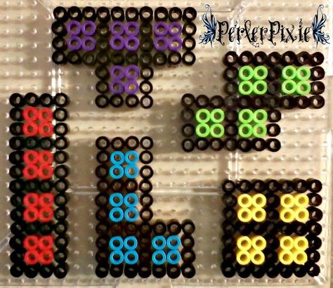 Tetris Blocks, Perler Creations, Perler Crafts, Iron Beads, School Games, Perler Bead Patterns, Perler Bead, Bead Patterns, Brick Stitch