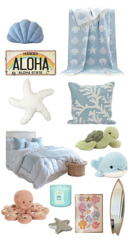 Room Ideas Aesthetic Ocean Theme, Ocean Themed Bedroom Aesthetic, Sea Room Decor, Sea Themed Bedroom, Ocean Themed Room, Ocean Themed Rooms, Ocean Room Decor, Ocean Themed Bedroom, Room Wishlist