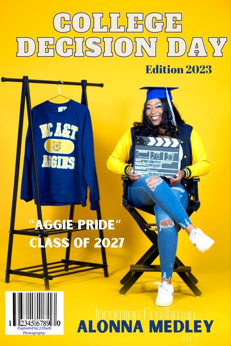 College Decision Day Photoshoot Idea NC A&T Uncg Grad Pics, Decision Day Photoshoot Ideas, Nc A&t, Ncat Aggies Decision Day, College Decision Day Photoshoot, College Announcement Photoshoot, Decision Day Pictures, Decision Day College Pictures, College Reveal Ideas