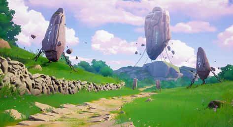 ArtStation - Utilizing Megascans For Stylized Environments in UE4, Jack McKelvie Stylized Environment, Manga Drawing Tutorials, Landscape Elements, Music Collection, Concept Art Drawing, Landscape Scenery, 3d Modelling, Game Inspiration, 3d Artist