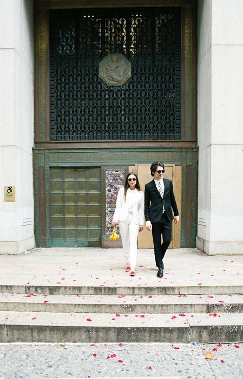 Unique Wedding Ideas 2018 For The Unconventional Bride Cool Girl Wedding, Unconventional Bride, City Hall Wedding Photos, How To Get Married, Unique Wedding Ideas, Unconventional Wedding, City Hall Wedding, Celebrity Homes, Ceremony Inspiration