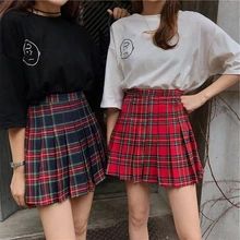 New Women Fashion Preppy Style Big Size High Waisted Violet Chequered A shaped pleated Fashion Kawaii Short Skirt XS 5XL|Skirts| - AliExpress Plaid Skirt Outfit Plus Size, Red Checkered Skirt Outfit, Plaid Tennis Skirt Outfit, Red Plaid Skirt Outfit, Skirt Outfit Plus Size, Checkered Skirt Outfit, Plus Size Plaid Skirt, Red Tennis Skirt, High Waisted Plaid Skirt