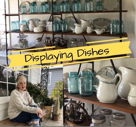 Vintage Dish Display Ideas, Crystal Dishes Display, How To Display Vintage Dishes, How To Display Dishes, Displaying Dishes, Antique Display Ideas, Antique Dishes Display, Antique China Dishes, Display Dishes