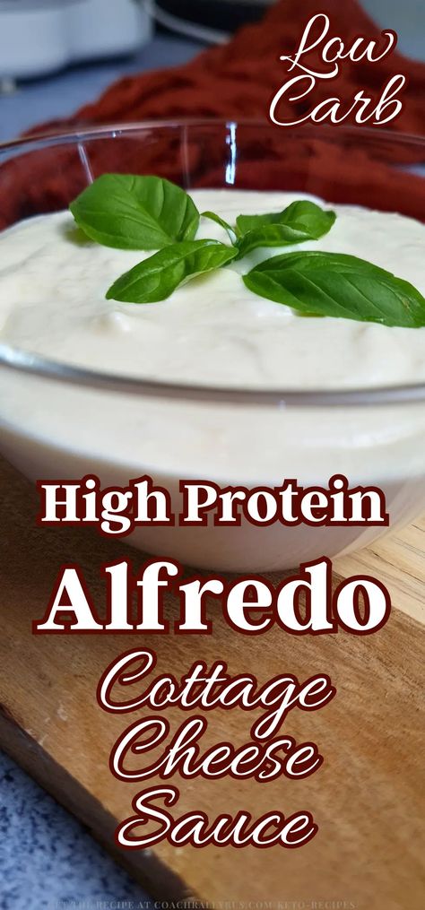 This Easy High Protein Cottage Cheese Alfredo Sauce is a creamy, keto-friendly pasta sauce perfect for low-carb diets. Made with cottage cheese, heavy cream, and parmesan, it’s a healthy twist on traditional Alfredo sauce. Enjoy it with zucchini noodles or spaghetti squash for a delicious, guilt-free meal. Cottage Cheese Based Sauce, High Protein Alfredo Sauce, High Protein Alfredo, Protein Alfredo Sauce, Sauce With Cottage Cheese, Protein Alfredo, Cottage Cheese Alfredo Sauce, Traditional Alfredo Sauce, Cottage Cheese Alfredo