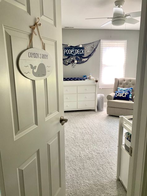 Navy Themed Nursery, Shark Nursery Baby Boy, Nautical Themed Nursery, Nautical Boy Nursery, Nautical Nursery Ideas, Vintage Nautical Nursery, Nautical Theme Nursery Boy, Baby Boy Whale Nursery, Nautical Theme Bedroom