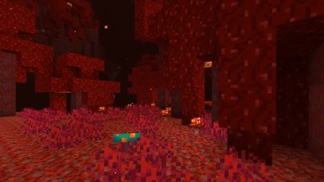 Minecraft Nether Update Adds New Mobs, Biomes, More | Gamerz Unite Minecraft Forest, Minecraft Update, Nether Portal, Minecraft Wall, Minecraft Blocks, Reading Projects, Red Forest, Minecraft Mobs, Forest Background