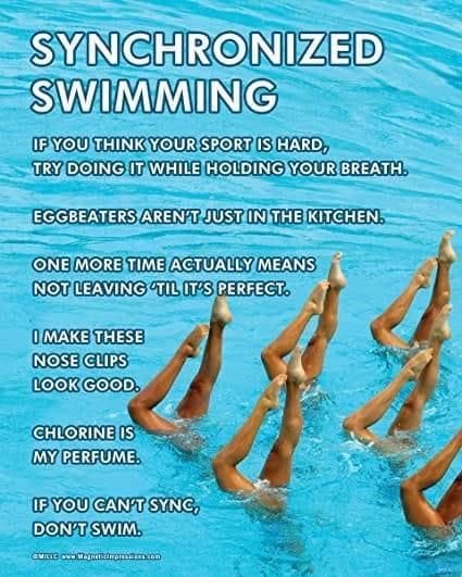 Synchronised Swimming, Swimming Jokes, Swimming Posters, Swimming Memes, Swimming Pictures, Swimmers Life, Swimming Quotes, Swimming Tips, Synchronized Swimming