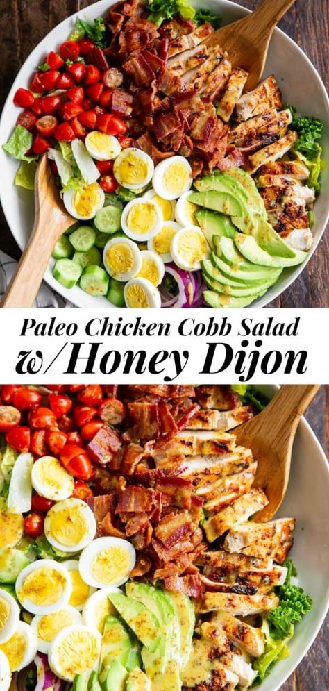 Salad Cobb, Chicken Cobb Salad, Plats Healthy, Egg Diet Plan, Paleo Salads, Boiled Egg Diet Plan, Honey Dijon, Salad Pasta, Low Carb Diet Recipes