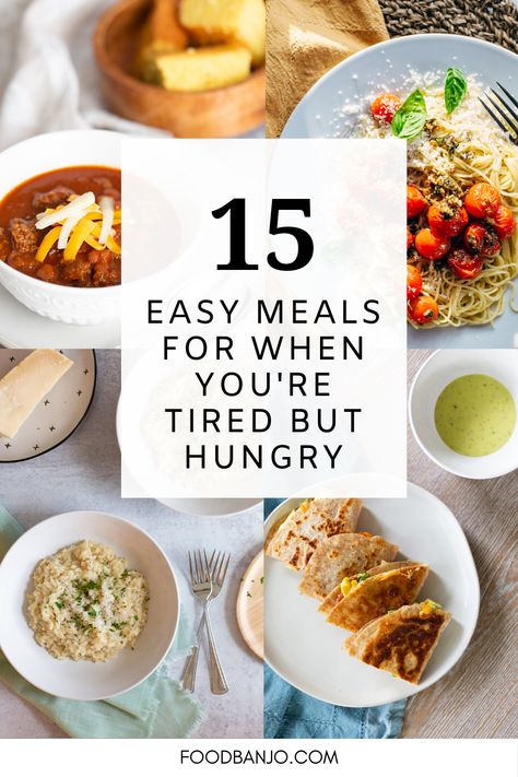 Lazy Meals For Two, Dinners When You Have No Food, Easy Meals When You Don't Want To Cook, Easy Lazy Dinners, Meals When You Dont Feel Like Cooking, Quick Small Meals, No Dishes Meals, What To Make When Hungry, Too Tired To Cook