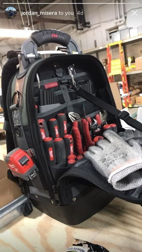 Hvac Tool Bags, Mobile Tool Storage, Milwaukee Tool Box, Electrician Tool Bag, Hvac Tools, Tool Backpack, Fabrication Tools, Engineering Tools, Electrician Tools