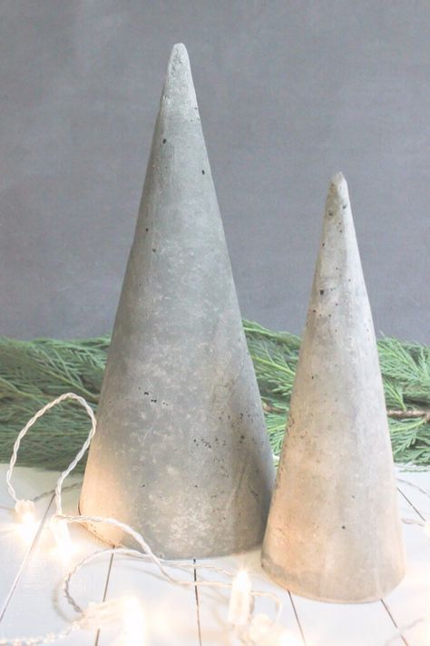 Best DIY Ideas for Your Christmas Tree - DIY Concrete Christmas Trees - Cool Handmade Ornaments, DIY Decorating Ideas and Ornament Tutorials - Creative Ways To Decorate Trees on A Budget - Cheap Rustic Decor, Easy Step by Step Tutorials - Holiday Crafts for Kids and Gifts To Make For Friends and Family http://diyjoy.com/diy-ideas-christmas-tree Concrete Christmas, Cement Ideas, Minimalist Christmas Decor, Concrete Ideas, Real Christmas Tree, Christmas Tree Decorations Diy, Miniature Christmas Trees, Concrete Crafts, Paper Christmas Tree