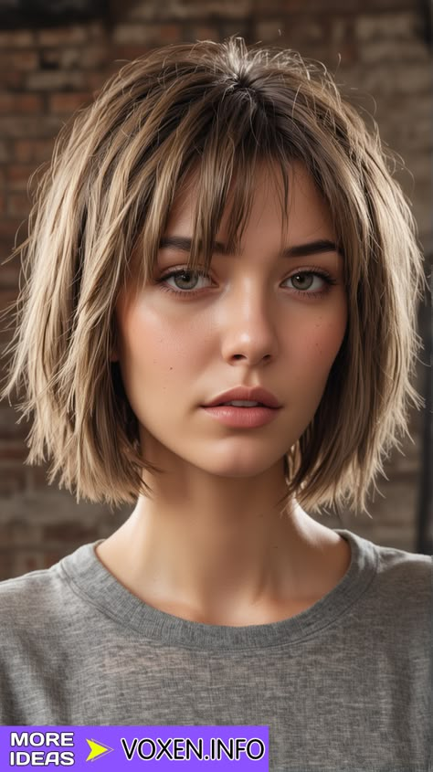 23 Stylish Medium Bob Haircuts 2024: Feathered, Side Swept & Shaggy Styles Short Hair With Bangs Bob, Jawline Bob Haircut With Bangs, Artsy Haircut, Bobs With Fringe, Bob With Feathered Bangs, Blond Cacao, Medium Bob With Bangs, Medium Bob Haircuts, Short Hairstyles With Bangs