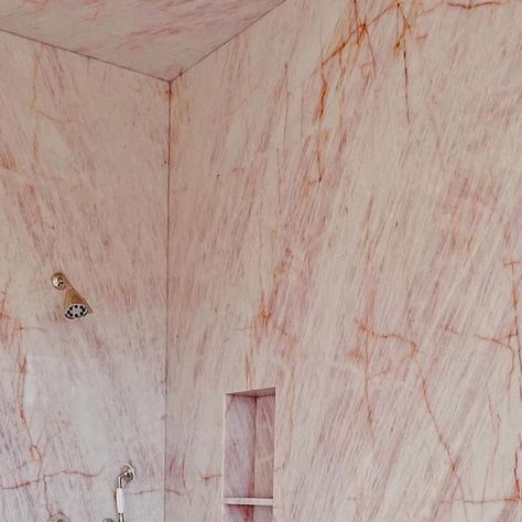 Karen Asprea on Instagram: "We’re blushing over this Pink Cristallo Quartzite bathroom by @adamhunter! 🌸" Pink Marble Bathroom, Quartzite Bathroom, Cristallo Quartzite, Pink Quartzite, Marble Bathroom, April 16, Pink Marble, Bahamas, Marble