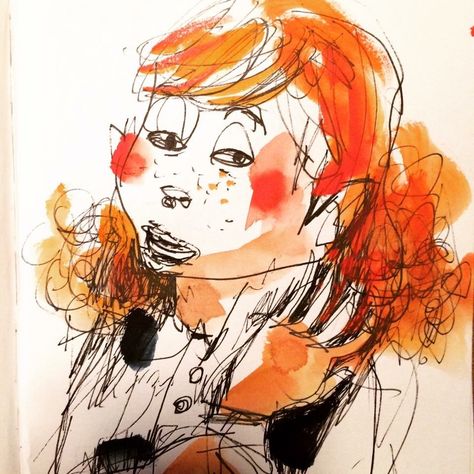 Felix Scheinberger Kunstjournal Inspiration, Sketches Of People, Face Sketch, Tinta China, Art And Illustration, Urban Sketching, Watercolor Portraits, Illustrations And Posters, Line Art Drawings