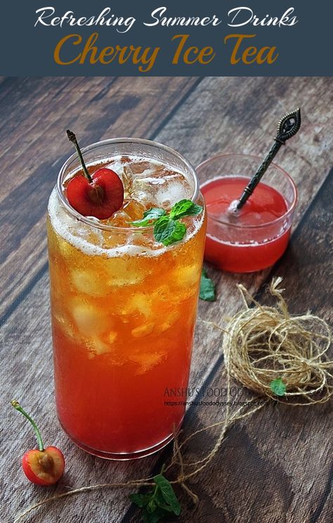 Apricot Tea, Cherry Tea, Coffee Book, Cherry Syrup, Berry Berry, Iced Tea Recipes, Spiralizer Recipes, Refreshing Summer Drinks, Awesome Recipes