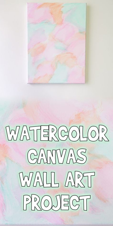 Watercolor Canvas Wall Art Project Kids Canvas Painting, Kids Canvas Art, Nursery Canvas, Art Projects For Kids, Canvas Diy, Collage Art Projects, Kids Watercolor, Kids Canvas, Diy Things