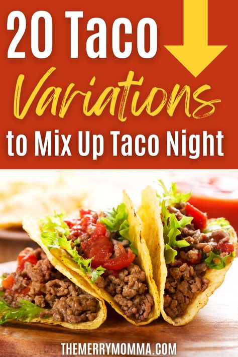 Taco Variations Dinners, Taco Variations, Taco Night Ideas, Taco Tuesday Ideas, Taco Casa, Taco Tuesday Recipes, Beef Entrees, How To Make Taco, Weekly Meals