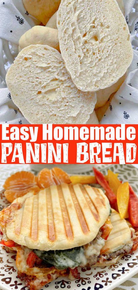 Panini Bread Recipe, Panini Press Recipes, Panini Bread, Making Pizza Dough, Savory Breads, Bread Ideas, Panini Recipes, Panini Sandwiches, Flat Breads