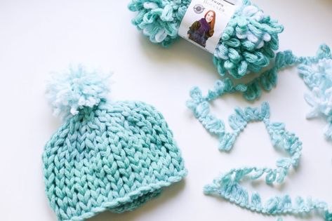 Finger Looping Hat Instructions - Sugar Bee Crafts Crochet With Fingers, Finger Knitting Scarf, Loopy Yarn Projects, Loop Yarn Patterns, Loop Yarn Projects, Arm Knitting Tutorial, Puffy Yarn, Hedgehog Pattern, Loopy Yarn