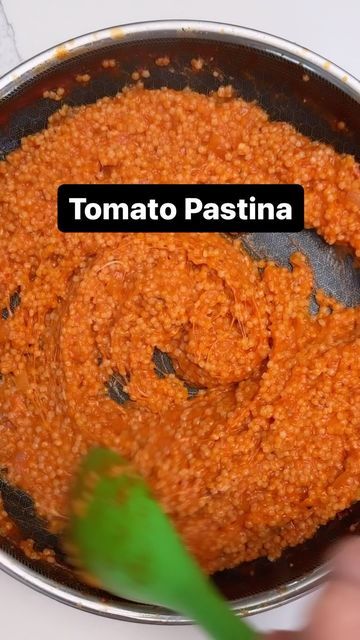 Danny Freeman on Instagram: "Extremely easy Tomato Pastina recipe!! 1. Dice half an onion and sauté it in two tablespoons olive oil over medium heat until it starts to lose its color, about 5 minutes. Add 1 clove crushed garlic. 2. Add 2 tbsp tomato paste or 1 cup crushed tomatoes/sauce/passata. Let simmer for ten minutes. Add 2 cups chicken broth and 1/2 cup Pastina. Cook until pasta is done. 3. Turn off heat and stir in 1 tbsp butter and 1/2 cup grated Parmesan." Tomato Pastina Recipes, Tomato Pastina, Pastina Recipes, Tomatoes Sauce, Pastina Soup, Red Sauce, Crushed Garlic, Crushed Tomatoes, Fresh Tomatoes