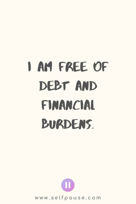 For more of the best positive affirmations to get out of debt and wealth affirmations visit Selfpause and see over 4,000 positive affirmations in different niches! Boost your money mindset with affirmations!         #debt #eliminatedebt #financialaffirmations #positiveaffirmations #wealthaffirmations #moneyaffirmations #selfpause #money #wealth Debt Affirmations, Vision Board Diy, I Am Free, Money Vision Board, Vision Board Affirmations, Vision Board Manifestation, Wealth Affirmations, Daily Positive Affirmations, Manifestation Board