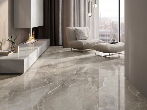 Purity of Marble by Supergres Living Room Tiles Design, Luxury Marble Flooring, Bedroom Floor Tiles, Room Tiles Design, Bedroom Tile, Marble Living Room, Living Room Marble, Marble Flooring Design, Tile Floor Living Room