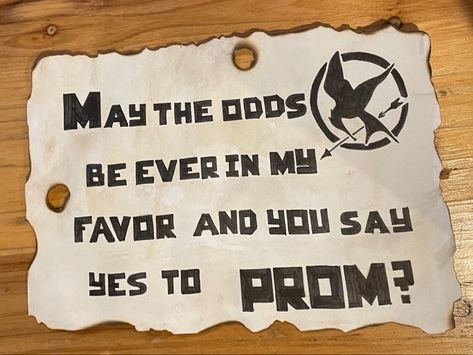 Hunger Games Hoco Proposal, Music Themed Promposal, Hunger Games Promposal, Response Posters, Dance Signs, Prom Poster, Hoco Posters, Hunger Games Theme, Cute Hoco Proposals