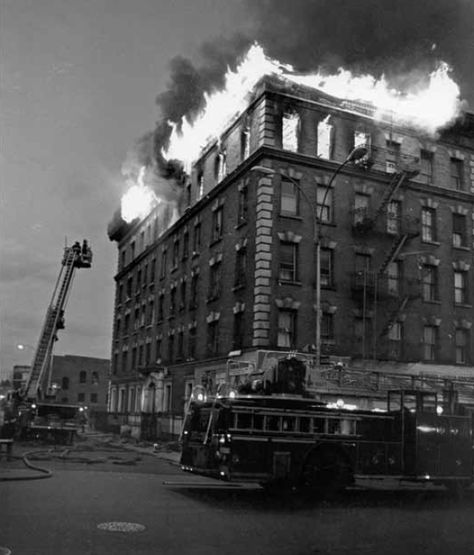 Nyc Nostalgia, Bronx Nyc, New York Architecture, Blog Newsletter, Fire Image, Bunker Hill, Black And White Print, Fire Dept, City Streets