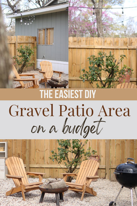 outdoor fall project ideas No Concrete Patio Ideas, Diy Pebble Patio, Backyard Diy Patio, Small Outdoor Living Space, Diy Gravel Patio, Gravel Patios, Gravel Patio Ideas, Gravel Patio Diy, Pebble Patio