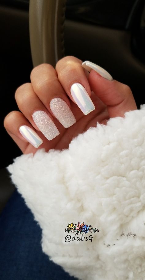 Acrylic Nails White Design, Trending Acrylic Nails White, Nails White Design, Trending Acrylic Nails, White Sparkle Nails, Winter Wonderland Nails, Acrylic Nails White, Wonderland Nails, Coffin Nails Designs Summer