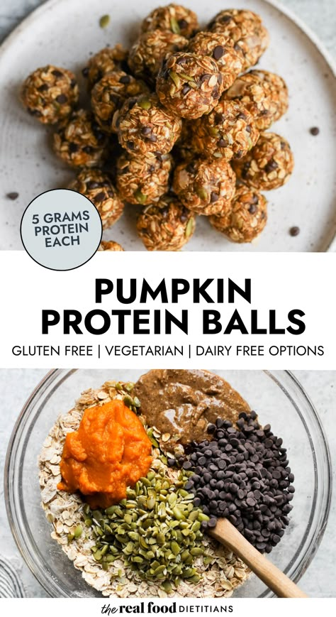 Overhead view pumpkin protein balls stacked in pile on stone plate and overhead view all ingredients in mixing bowl ready to be stirred together. Healthy Snacks Gluten And Dairy Free, Paleo Fall Snacks, Healthy Breakfast Protein Balls, Pumpkin Pistachio Energy Balls, Protein Balls With Hemp Hearts, Vegan Pumpkin Protein Balls, Protein Powder Power Balls, Seed Balls Healthy Snacks, Low Cholesterol Recipes Snacks