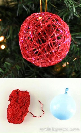 Make Your Own Christmas Ornaments, Yarn Ornaments, Yarns Ornaments, How To Make Glitter, Glitter Ball, Fun Christmas Crafts, Crafts Easter, Easter Decorations Diy Easy, White Glue