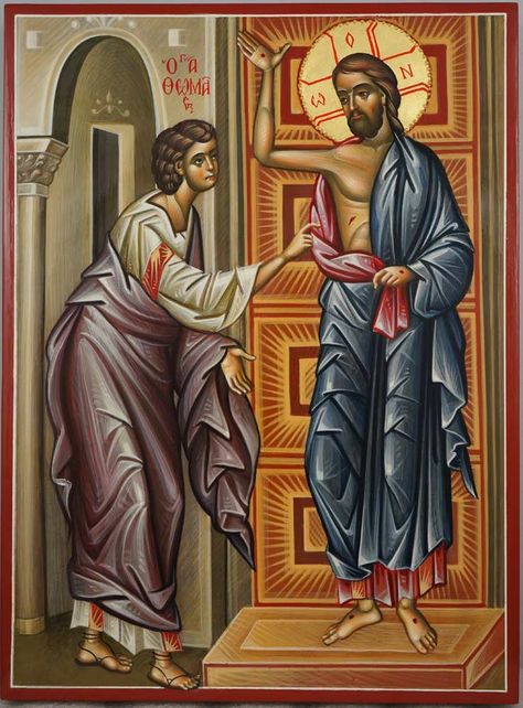 Thomas The Apostle, Doubting Thomas, Christian Icons, Angel Gabriel, Egg Tempera, Paint Icon, Orthodox Christian Icons, Twelve Apostles, 19th Century Paintings