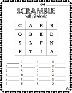 A game similar to Boggle or Scramble with Friends, but it is adapted so your students can play. It makes a fun game to play as a whole class, in small groups, or with partners. It would even make a great self-start or fast-finsher activity for students to do on their own. Great classroom activity because it involves spelling, phonics, language, etc. Boggle Worksheet Free, Math Boggle, Communicative English, Attention Activities, Boggle Game, Phonics Puzzles, School Games For Kids, Speaking Activities English, Language Arts Games