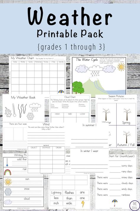 Containing over 130-pages, this unit is a great way for kids to learn about the different weather events that can occur over the course of a year. Weather Unit Kindergarten, Weather Unit Study, Teaching Weather, Weather Lessons, Weather Calendar, Weather Books, Weather Worksheets, Unit Studies Homeschool, Weather Crafts