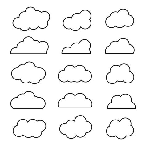 Candy Clouds, Weather Icon, Cartoon Clouds, Cloud Icon, Cloud Vector, Weather Icons, Vector Silhouette, Rain Clouds, Clipart Black And White