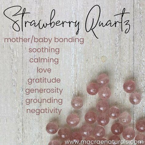 Strawberry Quartz Properties, Strawberry Crystal Meaning, Strawberry Quartz Crystal Meaning, Strawberry Quartz Meaning, Crystal Knowledge, Crystal Cards, Crystal Seashells, Quartz Properties, Crystal Guide