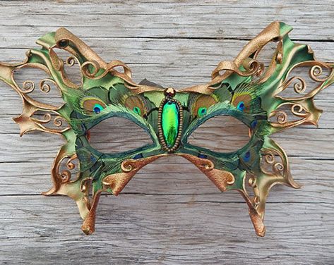 Leaf Masquerade Mask, Fairy Mask Aesthetic, Moth Masquerade Mask, Moth Mask, Green Masquerade Mask, Fairy Mask, Dark Fairy Costume, Fantasy Mask, Faerie Wings