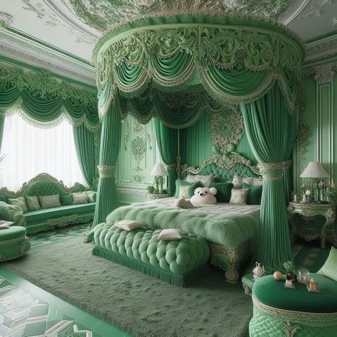 Fantasy Bedroom Decor, Mansion Rooms, Fancy Bedroom, Pool House Designs, Dream Bedroom Inspiration, Fantasy Bedroom, Baroque Decor, Plants Art, Fantasy Rooms