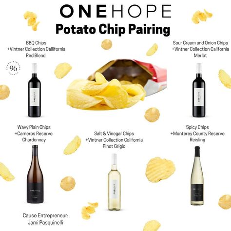 Wine And Chip Pairings, Onehope Wine, Bbq Chips, Good Wine, Napa Valley Wine, Sour Cream And Onion, Pinot Grigio, Buy Wine, Wine Pairing