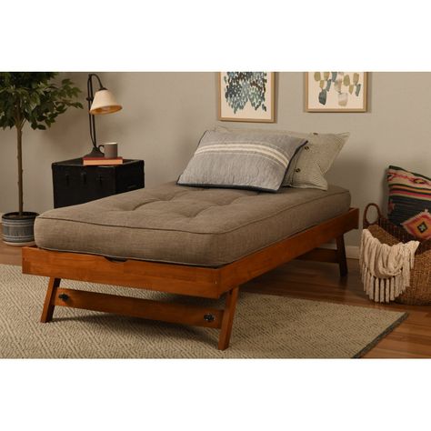 Winston Porter Jamaka Solid Wood Pop Up Bed with Mattress & Reviews | Wayfair Pop Up Trundle, Bed With Mattress, Metal Daybed, Wood Daybed, Twin Mattress Size, House Color Schemes, Daybed With Trundle, Twin Size Bedding, Trundle Bed