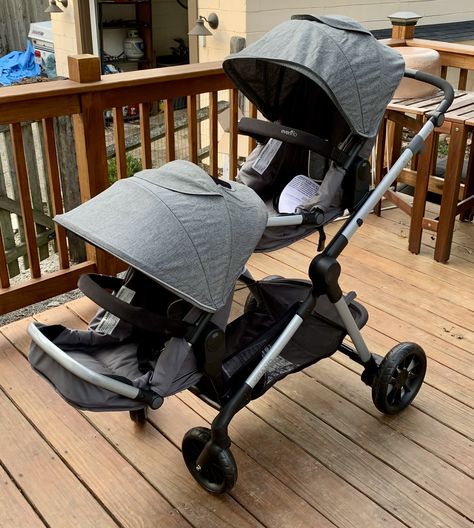 Evenflo Pivot Expand Double Stroller was by far my favorite stroller! Not as expensive as other double strollers and so much storage underneath! I loved how high up the top seat sits and is great for zoo trips and seeing all the animals! You can also buy it with the matching carseat! Double Stroller, Infant Car Seat, Double Strollers, Baby Must Haves, Travel System, Amazon Finds, Car Seat, Baby Car Seats, Stroller