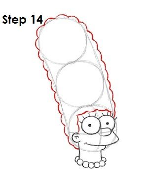 Draw Marge Simpson Step 14 How To Draw Marge Simpson Step By Step, Simpsons Marge, Disney Drawing Tutorial, Drawing The Human Head, How To Sketch, Easy Disney Drawings, Simpsons Drawings, Simpsons Characters, Sketching Tips