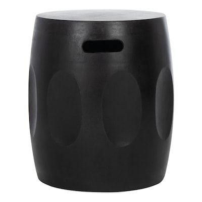 Safavieh 17.7-in Black Cement Barrel Garden Stool in the Garden Stools department at Lowes.com Patio Accent Table, Safavieh Furniture, Accent Stool, Round Accent Table, Outdoor Side Tables, Outdoor Accent Table, Concrete Color, Black Cement, Slate Stone